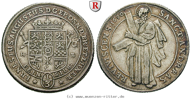 Klicken Sie auf das Bild um es auf Ihrem Rechner zu speichern braunschweig-ernst-august-1-3-taler/81168.jpg
