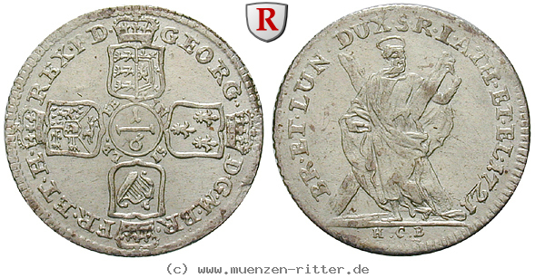 Klicken Sie auf das Bild um es auf Ihrem Rechner zu speichern braunschweig-georg-i-ludwig-1-6-taler/31422.jpg