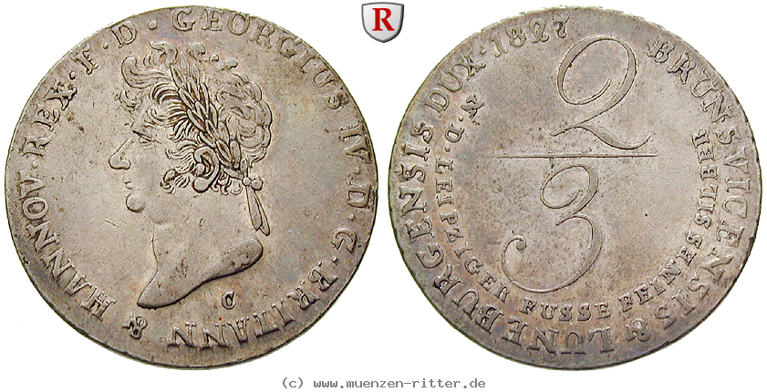 Klicken Sie auf das Bild um es auf Ihrem Rechner zu speichern braunschweig-georg-iv-2-3-taler/27145.jpg