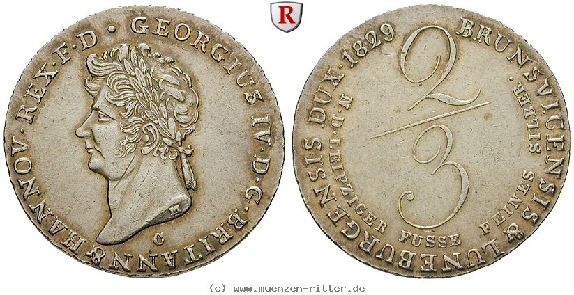 Klicken Sie auf das Bild um es auf Ihrem Rechner zu speichern braunschweig-georg-iv-2-3-taler/51024.jpg
