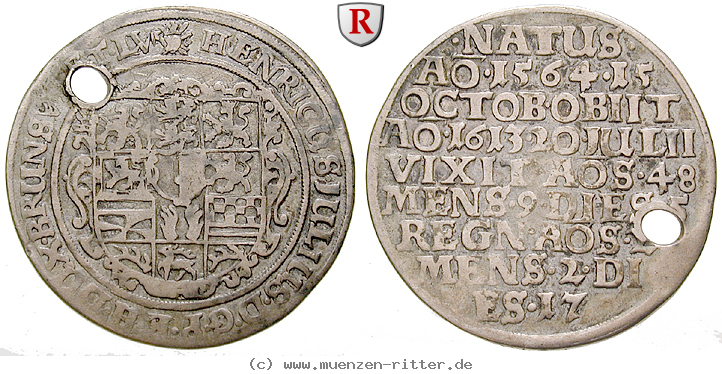 Klicken Sie auf das Bild um es auf Ihrem Rechner zu speichern braunschweig-heinrich-julius-1-8-taler/75615.jpg
