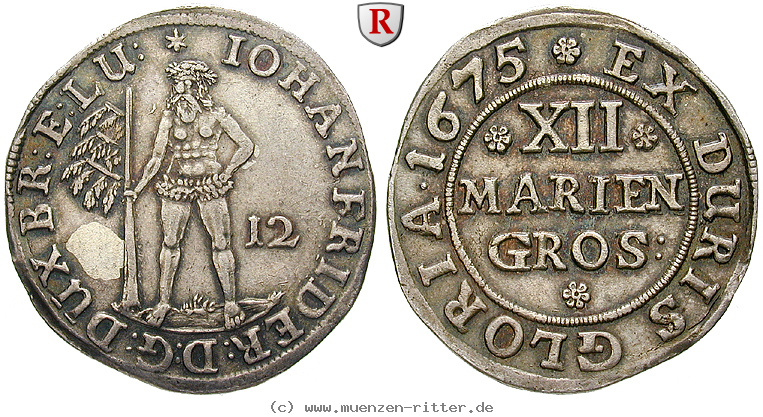 Klicken Sie auf das Bild um es auf Ihrem Rechner zu speichern braunschweig-johann-friedrich-12-mariengroschen/102988.jpg