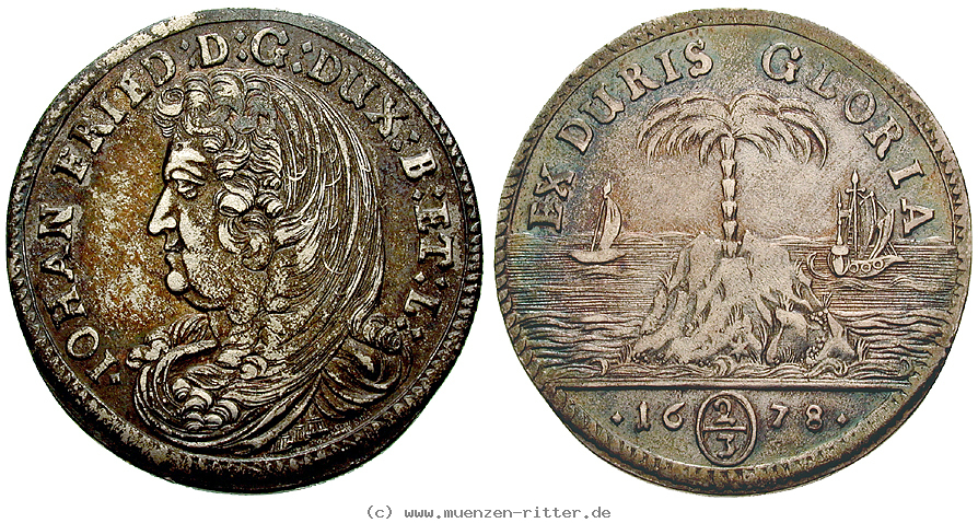 Klicken Sie auf das Bild um es auf Ihrem Rechner zu speichern braunschweig-johann-friedrich-2-3-taler/22255.jpg