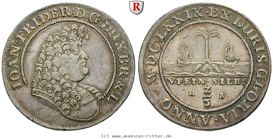Klicken Sie auf das Bild um es auf Ihrem Rechner zu speichern braunschweig-johann-friedrich-2-3-taler/82633.jpg