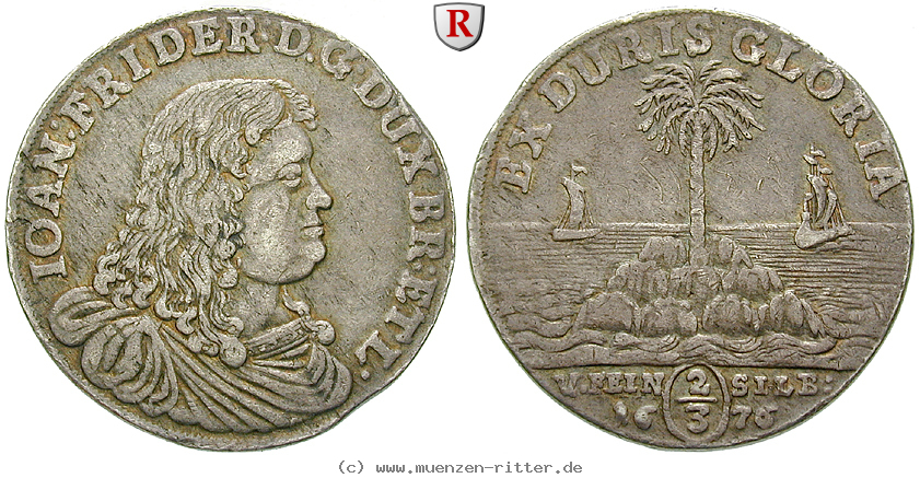 Klicken Sie auf das Bild um es auf Ihrem Rechner zu speichern braunschweig-johann-friedrich-2-3-taler/87677.jpg