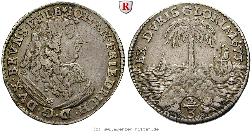 Klicken Sie auf das Bild um es auf Ihrem Rechner zu speichern braunschweig-johann-friedrich-2-3-taler/99132.jpg