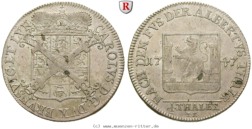 Klicken Sie auf das Bild um es auf Ihrem Rechner zu speichern braunschweig-karl-1-2-taler/75487.jpg