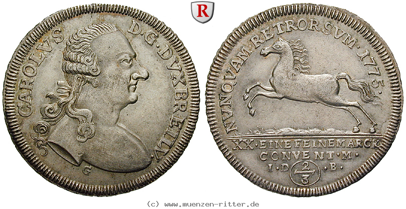 Klicken Sie auf das Bild um es auf Ihrem Rechner zu speichern braunschweig-karl-2-3-taler/101563.jpg