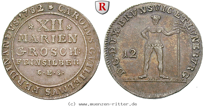 Klicken Sie auf das Bild um es auf Ihrem Rechner zu speichern braunschweig-karl-wilhelm-ferdinand-12-mariengroschen/19044.jpg