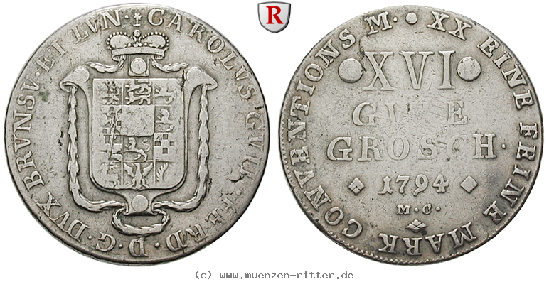 Klicken Sie auf das Bild um es auf Ihrem Rechner zu speichern braunschweig-karl-wilhelm-ferdinand-16-gute-groschen/68770.jpg