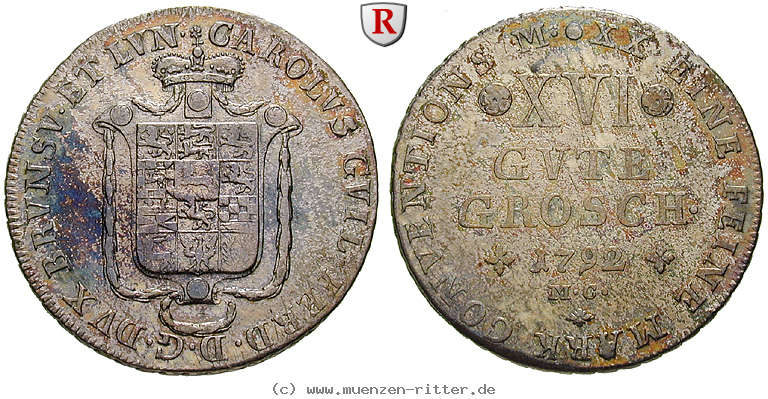 Klicken Sie auf das Bild um es auf Ihrem Rechner zu speichern braunschweig-karl-wilhelm-ferdinand-16-gute-groschen/70633.jpg