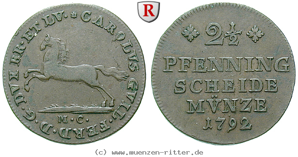 Klicken Sie auf das Bild um es auf Ihrem Rechner zu speichern braunschweig-karl-wilhelm-ferdinand-2-1-2-pfennig/34658.jpg