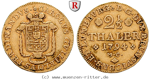 Klicken Sie auf das Bild um es auf Ihrem Rechner zu speichern braunschweig-karl-wilhelm-ferdinand-2-1-2-taler/104019.jpg