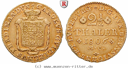 Klicken Sie auf das Bild um es auf Ihrem Rechner zu speichern braunschweig-karl-wilhelm-ferdinand-2-1-2-taler/55515.jpg