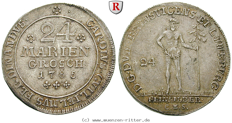 Klicken Sie auf das Bild um es auf Ihrem Rechner zu speichern braunschweig-karl-wilhelm-ferdinand-24-mariengroschen/75545.jpg