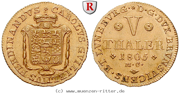 Klicken Sie auf das Bild um es auf Ihrem Rechner zu speichern braunschweig-karl-wilhelm-ferdinand-5-taler/22851.jpg