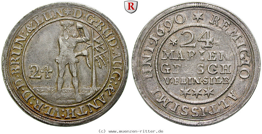 Klicken Sie auf das Bild um es auf Ihrem Rechner zu speichern braunschweig-rudolf-august-und-anton-ulrich-24-mariengroschen/83849.jpg