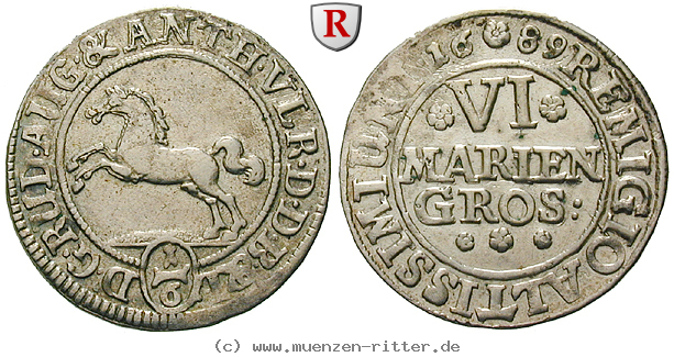 Klicken Sie auf das Bild um es auf Ihrem Rechner zu speichern braunschweig-rudolf-august-und-anton-ulrich-6-mariengroschen/19585.jpg