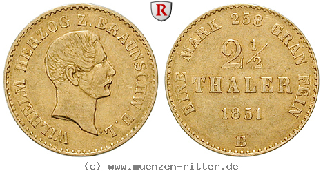 Klicken Sie auf das Bild um es auf Ihrem Rechner zu speichern braunschweig-wilhelm-2-1-2-taler/74078.jpg