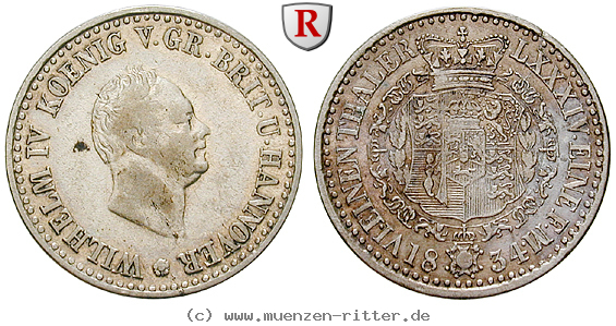 Klicken Sie auf das Bild um es auf Ihrem Rechner zu speichern braunschweig-wilhelm-iv-1-6-taler/76944.jpg