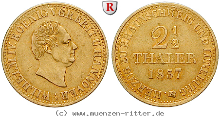 Klicken Sie auf das Bild um es auf Ihrem Rechner zu speichern braunschweig-wilhelm-iv-2-1-2-taler/42167.jpg