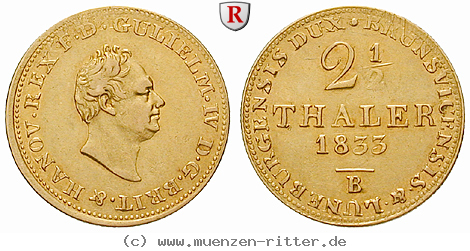 Klicken Sie auf das Bild um es auf Ihrem Rechner zu speichern braunschweig-wilhelm-iv-2-1-2-taler/55516.jpg
