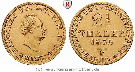 Klicken Sie auf das Bild um es auf Ihrem Rechner zu speichern braunschweig-wilhelm-iv-2-1-2-taler/55517.jpg