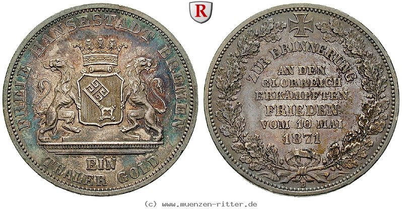 Klicken Sie auf das Bild um es auf Ihrem Rechner zu speichern bremen-stadt-taler-gold/101045.jpg
