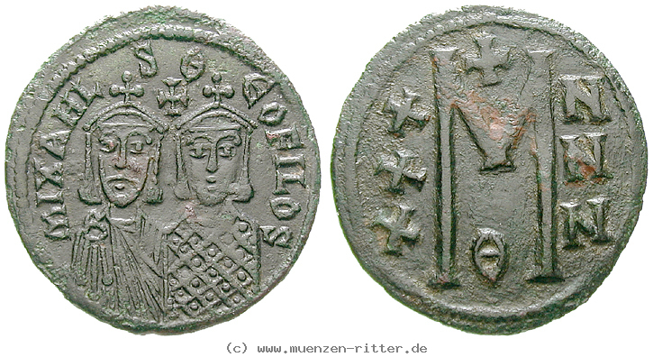Klicken Sie auf das Bild um es auf Ihrem Rechner zu speichern byzanz-michael-ii-und-theophilus-follis/46061.jpg