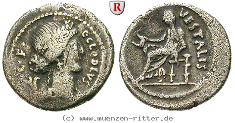 Klicken Sie auf das Bild um es auf Ihrem Rechner zu speichern c-clodius-vestalis-denar/92548.jpg