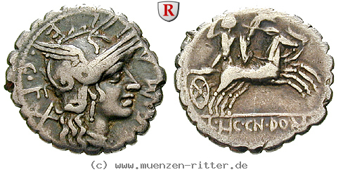 Klicken Sie auf das Bild um es auf Ihrem Rechner zu speichern c-malleolus-l-licinius-crassus-und-cn-domitianus-denar-serratus/52566.jpg