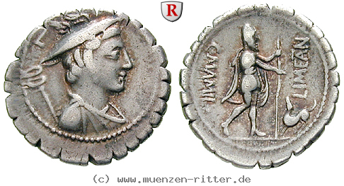 Klicken Sie auf das Bild um es auf Ihrem Rechner zu speichern c-mamilius-limetanus-denar-serratus/84343.jpg