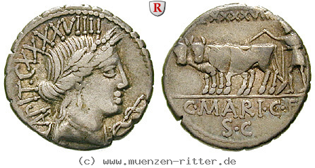 Klicken Sie auf das Bild um es auf Ihrem Rechner zu speichern c-marius-denar-serratus/57455.jpg