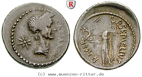 Klicken Sie auf das Bild um es auf Ihrem Rechner zu speichern caius-iulius-caesar-denar/31258.jpg