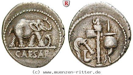 Klicken Sie auf das Bild um es auf Ihrem Rechner zu speichern caius-iulius-caesar-denar/55622a.jpg