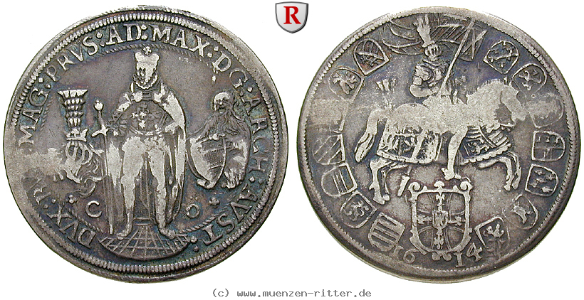 Klicken Sie auf das Bild um es auf Ihrem Rechner zu speichern deutscher-orden-maximilian-von-oesterreich-1-2-taler/84083.jpg