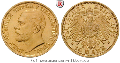 Klicken Sie auf das Bild um es auf Ihrem Rechner zu speichern deutsches-kaiserreich-adolf-friedrich-v-10-mark/16715.jpg
