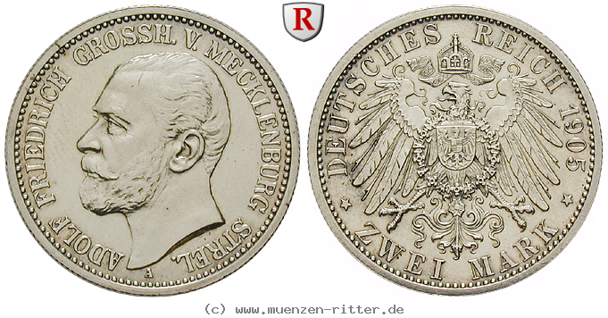 Klicken Sie auf das Bild um es auf Ihrem Rechner zu speichern deutsches-kaiserreich-adolf-friedrich-v-2-mark/34131.jpg
