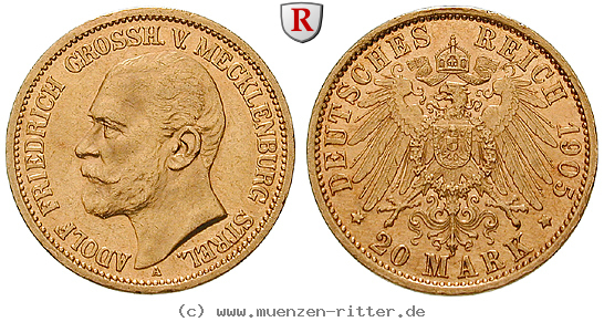 Klicken Sie auf das Bild um es auf Ihrem Rechner zu speichern deutsches-kaiserreich-adolf-friedrich-v-20-mark/102576.jpg