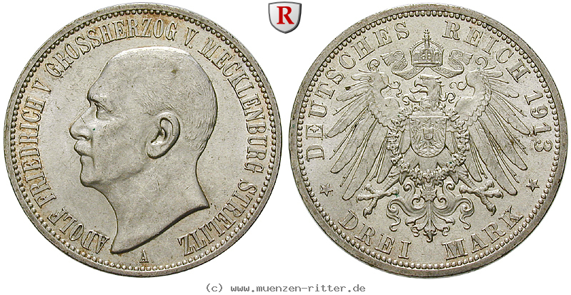 Klicken Sie auf das Bild um es auf Ihrem Rechner zu speichern deutsches-kaiserreich-adolf-friedrich-v-3-mark/79817.jpg