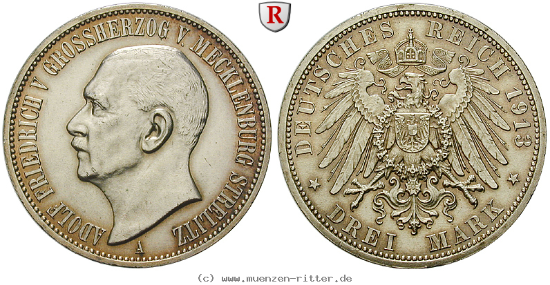 Klicken Sie auf das Bild um es auf Ihrem Rechner zu speichern deutsches-kaiserreich-adolf-friedrich-v-3-mark/84846.jpg