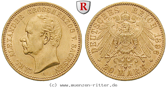 Klicken Sie auf das Bild um es auf Ihrem Rechner zu speichern deutsches-kaiserreich-carl-alexander-20-mark/57961.jpg