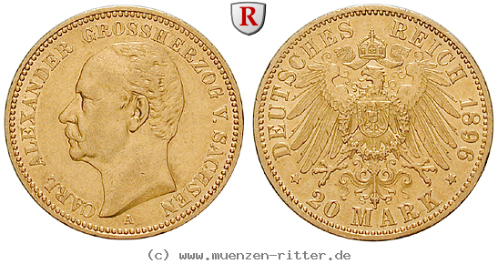 Klicken Sie auf das Bild um es auf Ihrem Rechner zu speichern deutsches-kaiserreich-carl-alexander-20-mark/76656.jpg