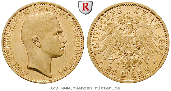 Klicken Sie auf das Bild um es auf Ihrem Rechner zu speichern deutsches-kaiserreich-carl-eduard-20-mark/57966.jpg