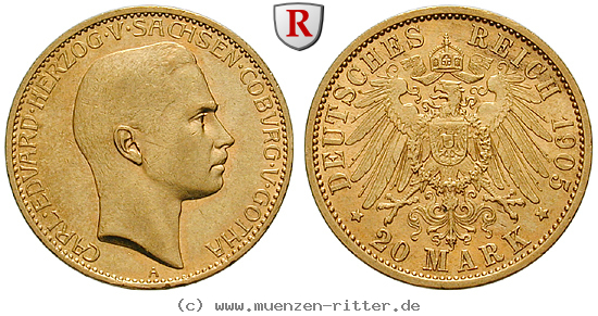 Klicken Sie auf das Bild um es auf Ihrem Rechner zu speichern deutsches-kaiserreich-carl-eduard-20-mark/92359.jpg