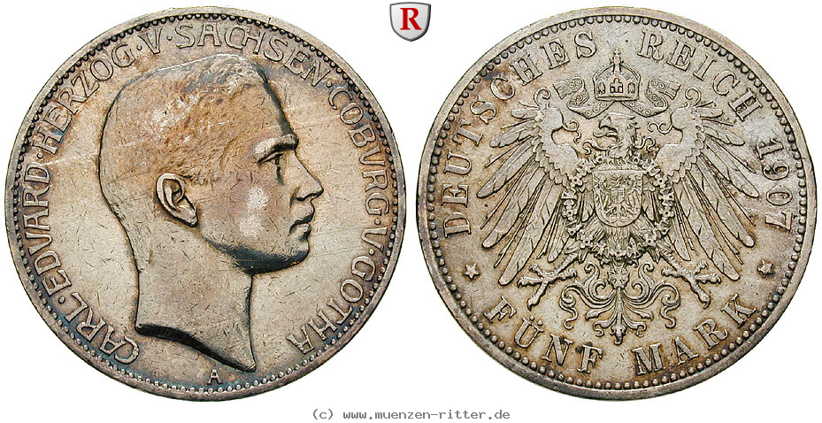 Klicken Sie auf das Bild um es auf Ihrem Rechner zu speichern deutsches-kaiserreich-carl-eduard-5-mark/26733.jpg