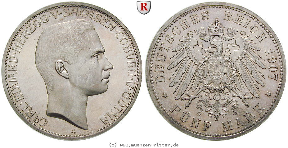 Klicken Sie auf das Bild um es auf Ihrem Rechner zu speichern deutsches-kaiserreich-carl-eduard-5-mark/26734.jpg