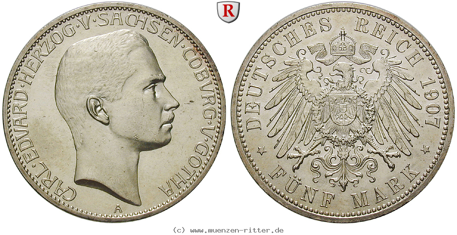 Klicken Sie auf das Bild um es auf Ihrem Rechner zu speichern deutsches-kaiserreich-carl-eduard-5-mark/79870.jpg