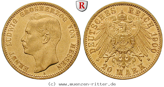 Klicken Sie auf das Bild um es auf Ihrem Rechner zu speichern deutsches-kaiserreich-ernst-ludwig-20-mark/96742.jpg