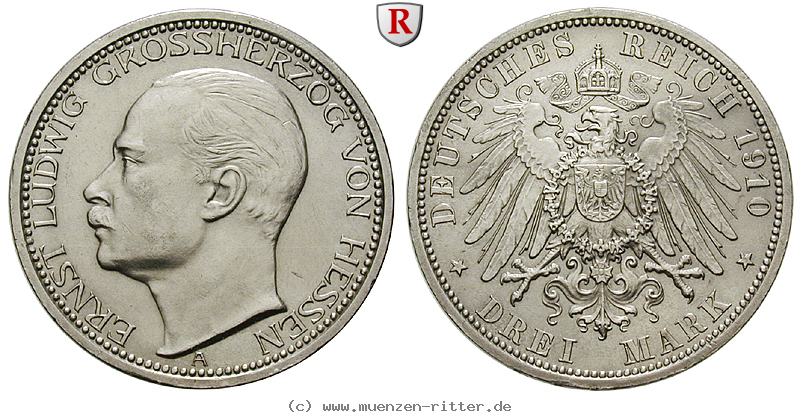 Klicken Sie auf das Bild um es auf Ihrem Rechner zu speichern deutsches-kaiserreich-ernst-ludwig-3-mark/57168.jpg